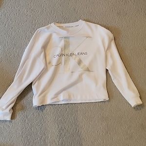 As new white cropped hoodie
